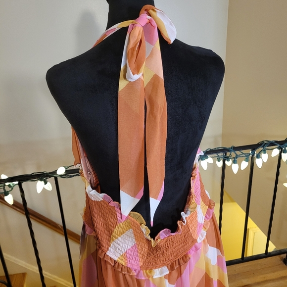 Premier Amour Womens Sleeveless Multicolor Halter Maxi Dress Halter Size 18 Plus - Picture 12 of 16